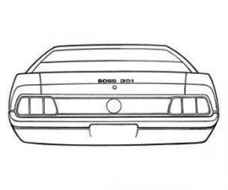 Ford Mustang Trunk Lid Stripe Kit - Boss 351 - 3 Pieces - Argent Silver-Gray