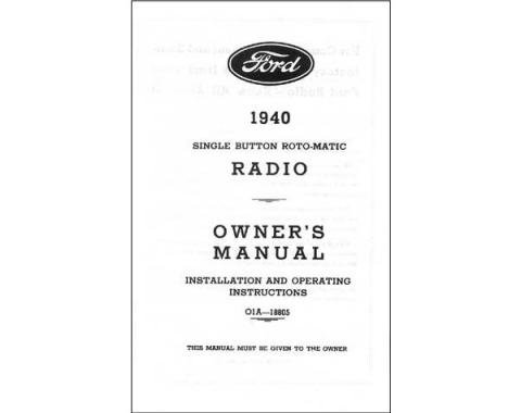 Radio Installation Handbook - Zenith - 8 Pages - Ford & Mercury