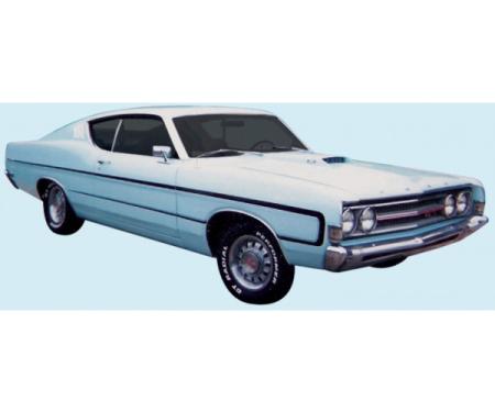 Ford Fairlane & Torino Bodyside "C" Stripe Kit, 1969