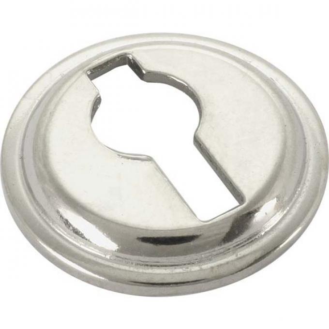 Model A Ford Ignition Switch Key Hole Cap - Nickel - For Pop Out Type Cylinder