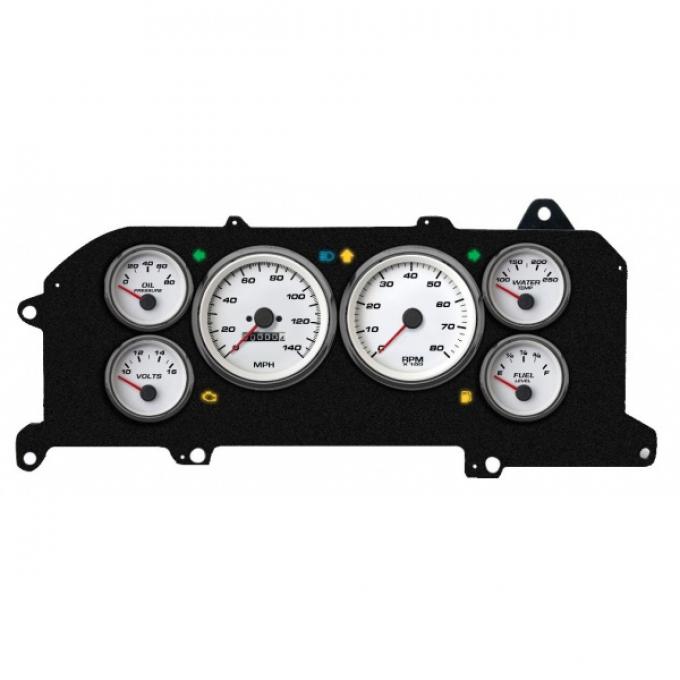 Mustang - New Vintage USA Performance Series Kit - 6 Gauge Package, White Dial - 1987-1993 - Programmmable Speedometer MPH