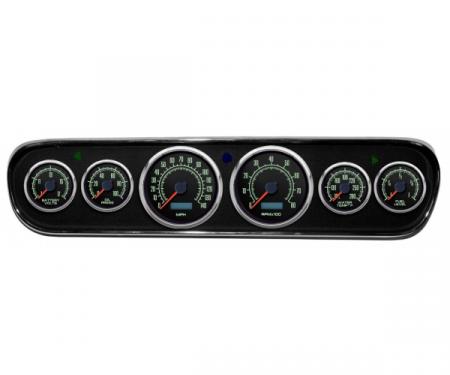 Mustang - New Vintage USA 69 Series DIY Gauge Panel Kit - 6 Gauge Package, Black Dial, 1964-1966 - Programmable Speedometer MPH
