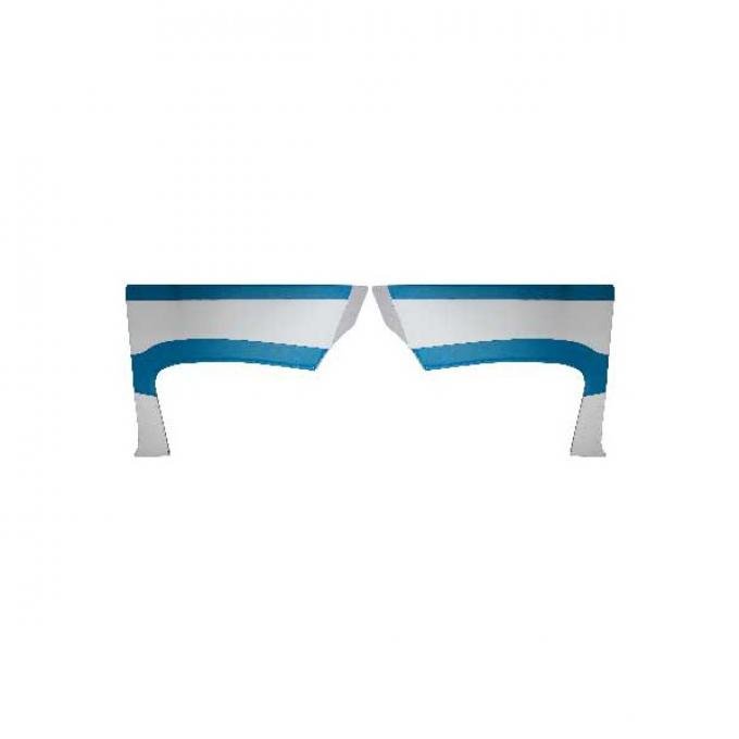 Upper Quarter Trim Panel Covers - White & Peacock Two Tone - Ford Crown Victoria - Body Style 64A or 64B