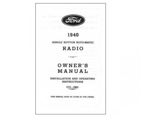 Radio Installation Handbook - Zenith - 8 Pages - Ford & Mercury