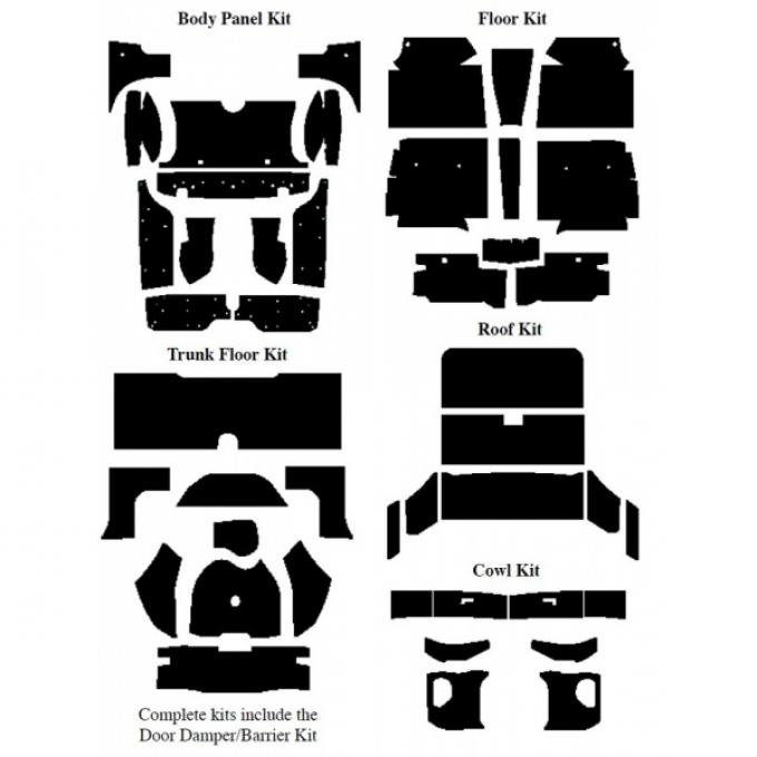 Insulation Kits, Master Kit, 6 Kits, For Coupe, 1958-60