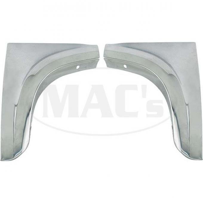 Fender Skirt Stone Guards - Polished Stainless Steel - For OEM Skirts Only - Ford