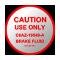 Disc Brake Master Cylinder Decal - Brake Fluid Caution