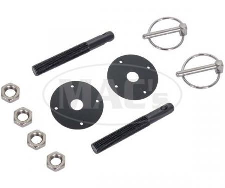 Aluminum Hood Pin Kit, Black