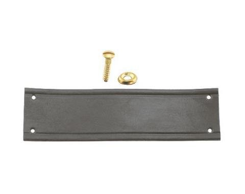 Model T Ford Door Check Strap - Black Leather With Brass Hardware - Open Car