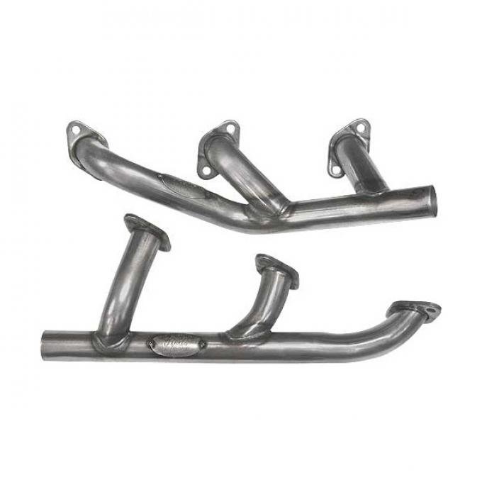 Exhaust Headers - Tubular - Painted Black - Flathead V8 - Ford Convertible Only