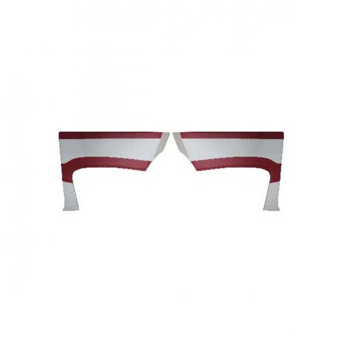 Upper Quarter Trim Panel Covers - White & Red Two Tone - Ford Crown Victoria - Body Style 64A or 64B