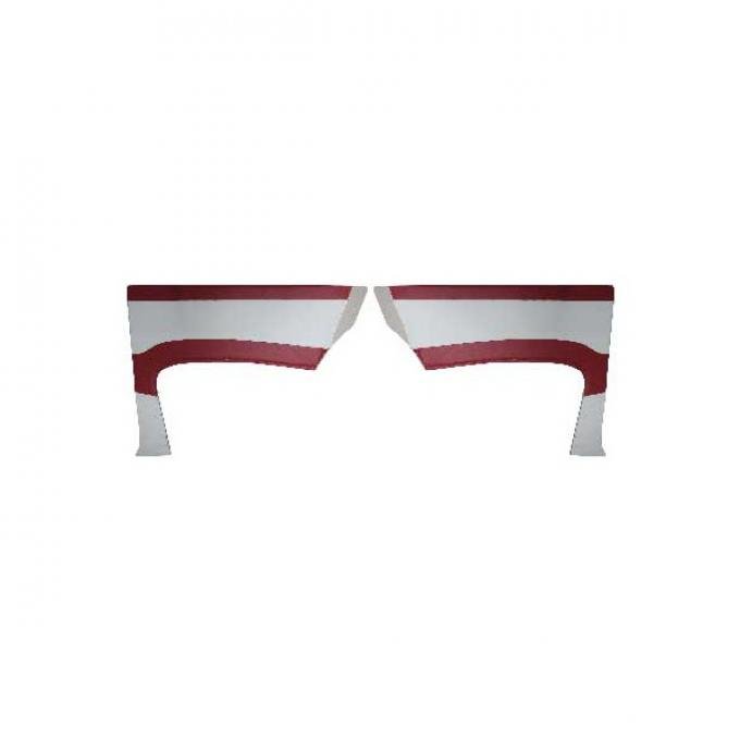 Upper Quarter Trim Panel Covers - White & Red Two Tone - Ford Crown Victoria - Body Style 64A or 64B