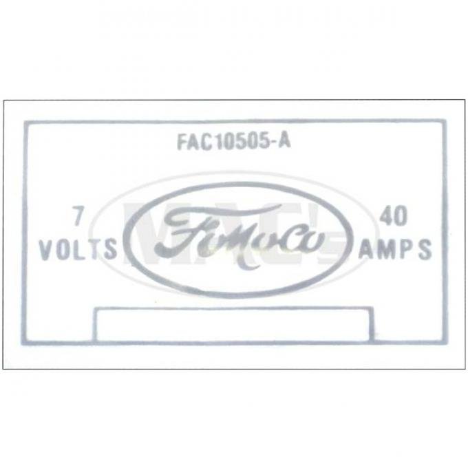 Voltage Regulator Decal - Mercury