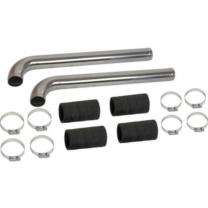 Radiator Hose Dress Up Kit - Stainless Steel Upper Hose Kit- Ford Deluxe - With Clamps