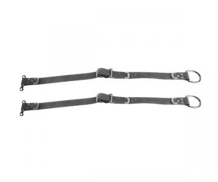 Model T Ford Rear Curtain Straps - Black Woven Cotton