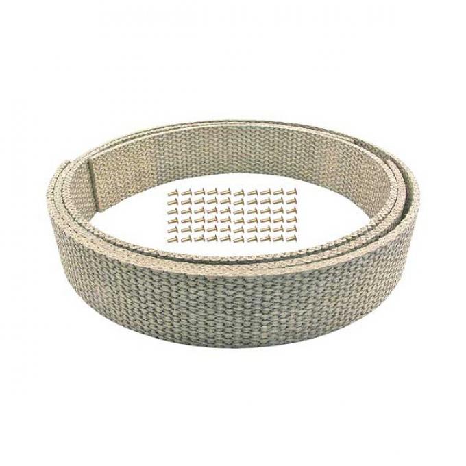 Brake Lining And Rivet Set - Woven Material - 2-3/8 Wide - Enough For 2 Rear Drums - Ford 1 Ton Truck
