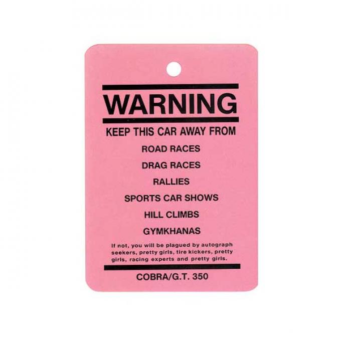Ford Mustang Decal - Shelby GT350 - Novelty Warning Tag