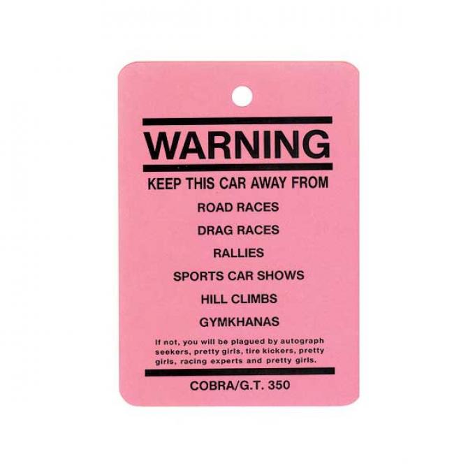 Ford Mustang Decal - Shelby GT350 - Novelty Warning Tag