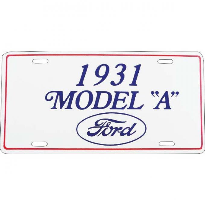 License Plate - 1931 Model A Ford In Blue
