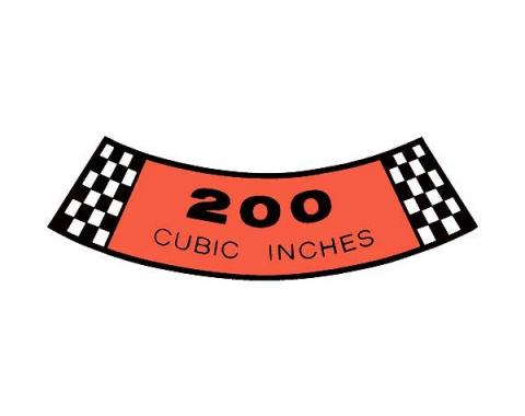 Decal - Air Cleaner - 200 Cubic Inches - Comet & Montego