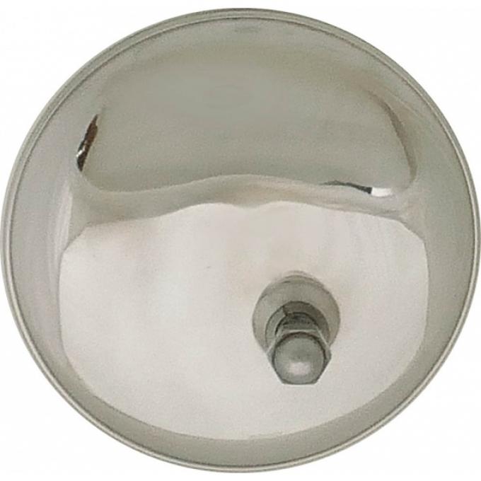 Hinge Pin Mirror Head - Stainless Steel - 4 Mirror - Stud Offset - 5/16 Inch Stud With Acorn Nut - Ford Passenger