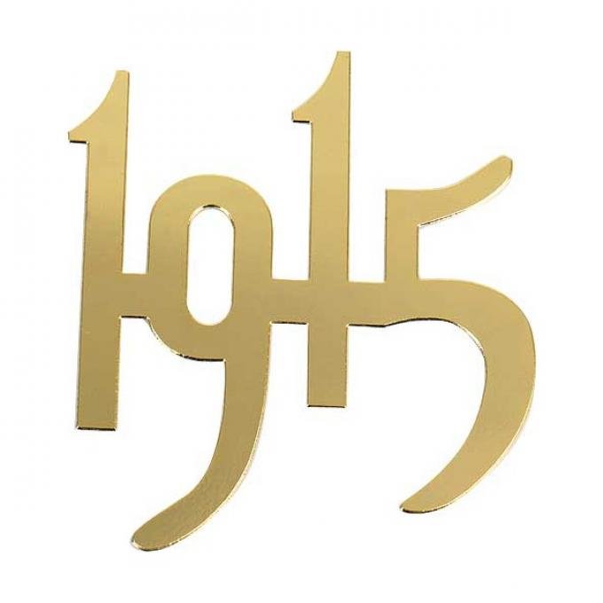Model T Ford Radiator Year Script - 2 High - Gold-Plated Brass - 1915