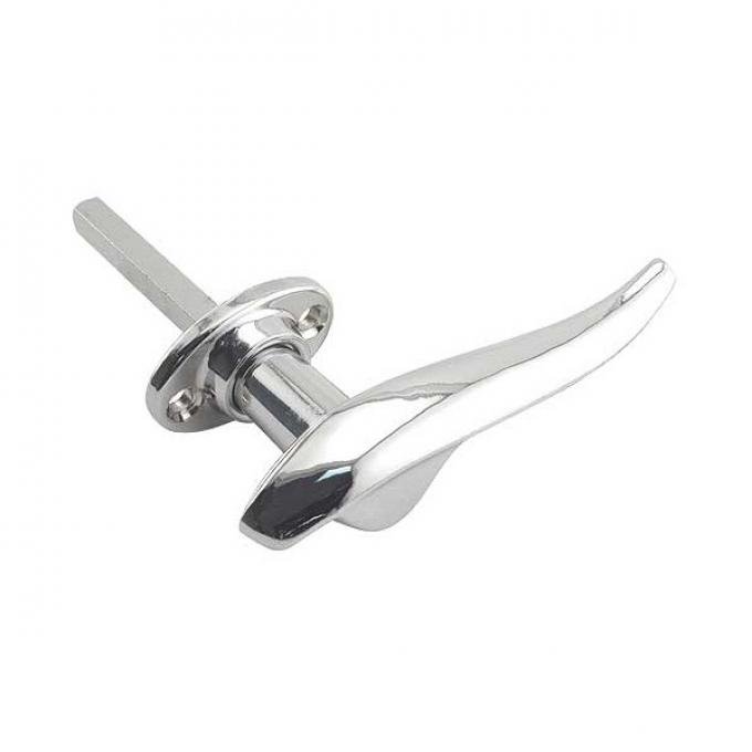 Outside Door Handle - Left Hand - Chrome - Flat Base - Ford3 Window Coupe & Ford Cabriolet