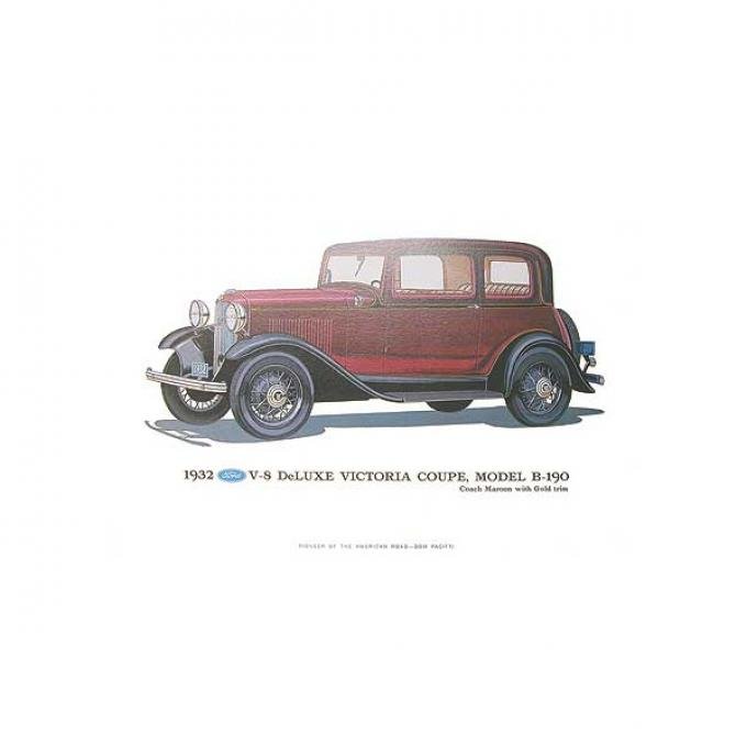 Print - 1932 Ford Victoria (B190) - 12 X 18 - Unframed