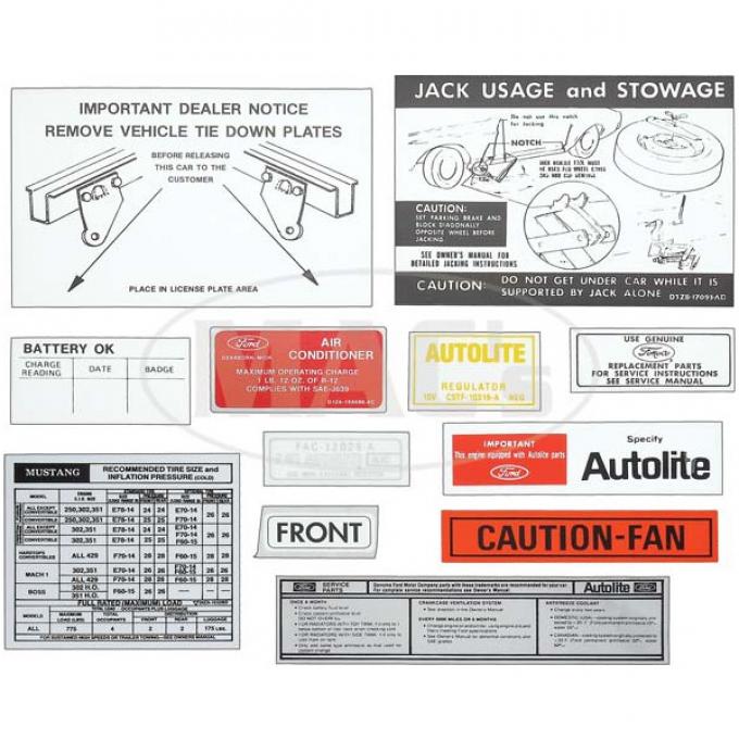 Decal Kit - 1971 Mustang