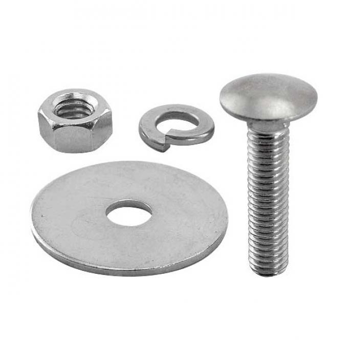 Ford Pickup Truck Bed Strip Bolt Set - Polished Stainless Steel - 6-1/2' Bed With Square Punched Holes