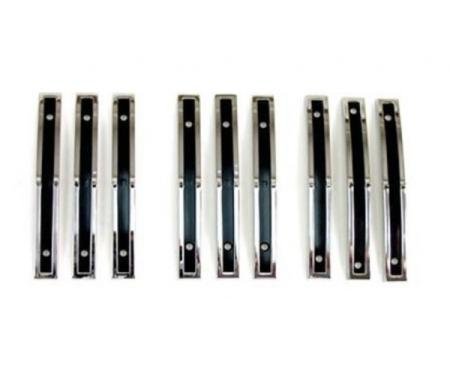 Ford Thunderbird Quarter Panel Ornaments, Vertical Bars, Early Style With Holes, 1960