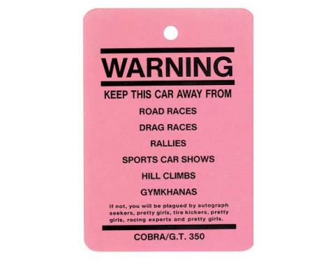 Ford Mustang Decal - Shelby GT350 - Novelty Warning Tag