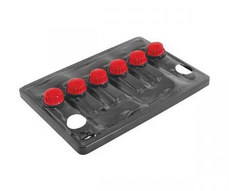 TarTopper Battery Cover - For 24F Series Battery - Black Plastic With Red Simulated Caps - Inside Dimensions 9-7/8 Wide x 6-7/8 Deep