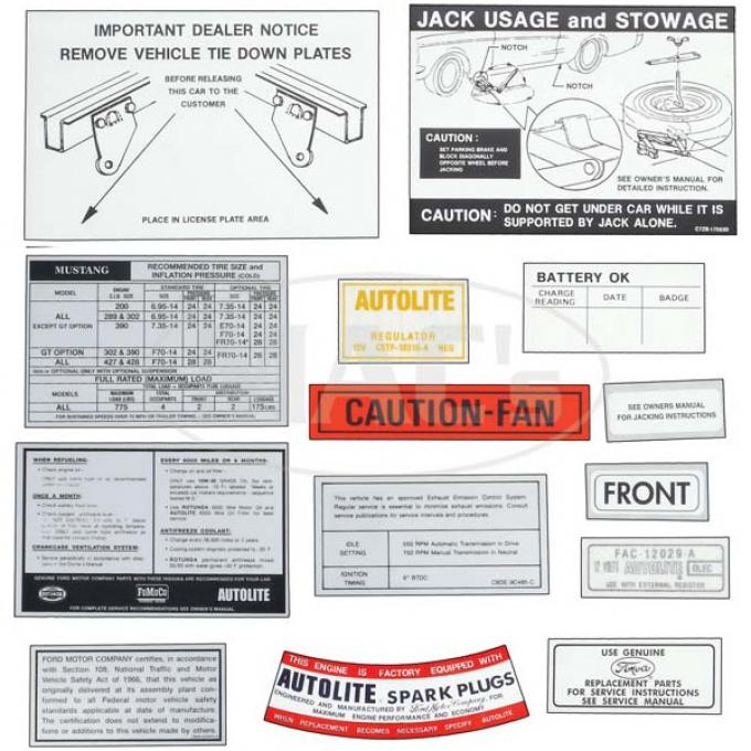 Decal Kit - 1968 Mustang