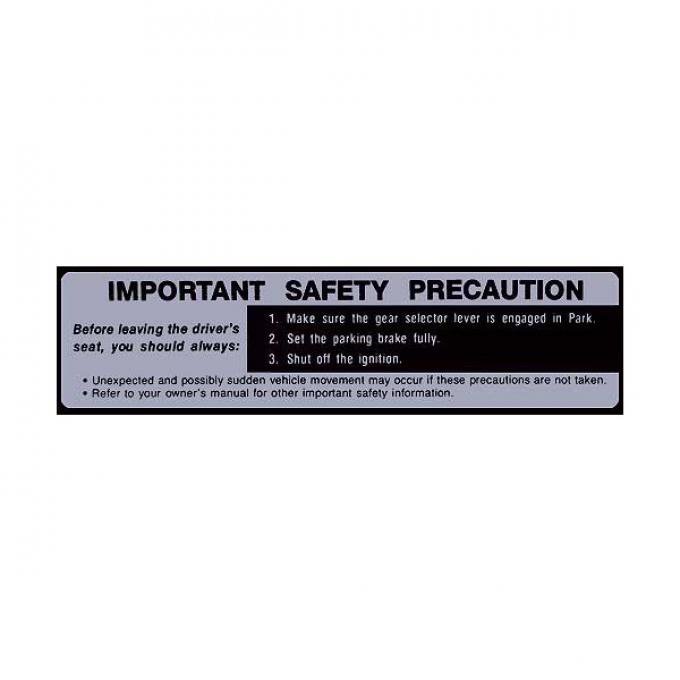 Sun Visor Safety Precaution Decal - Comet & Montego