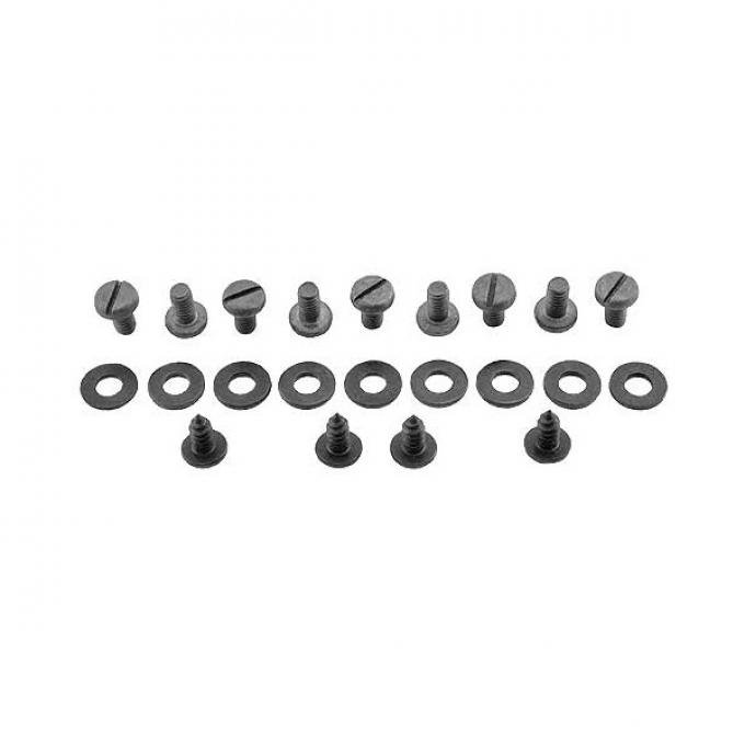 Floor Pan Screw & Washer Kit - For Metal Transmission Cover- 22 Pieces With Battery Cover Plate - Ford