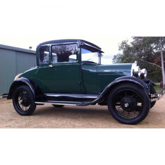 Model A Ford Window Glass Set, Clear- Standard Coupe (45A),Special Coupe (49A) - Roll Down Back Window Is 10-7/8 At Center