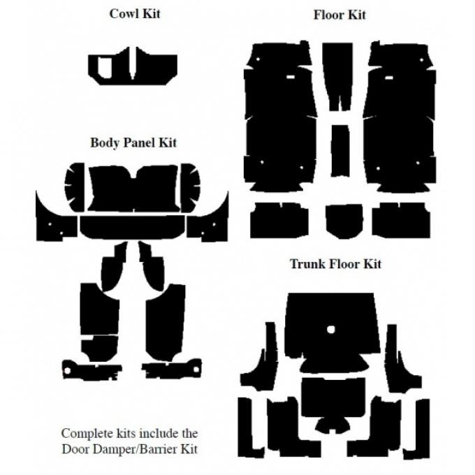 Insulation Kits, Master Kit, 5 Kits, For Convertible, 1961-63