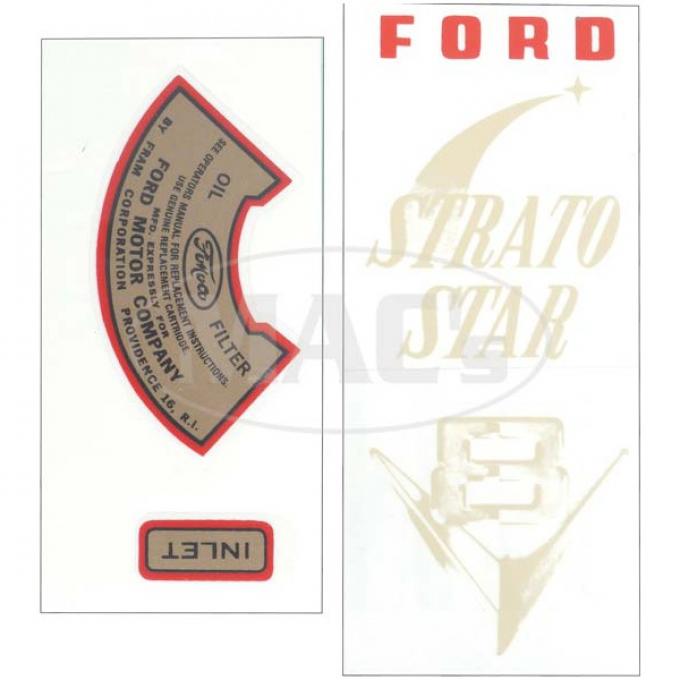 Oil Filter Decal Set - Strato-Star Oil Filter - Ford