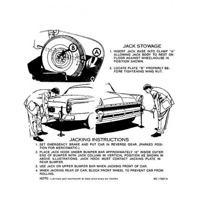 Jack Instructions Decal - Mercury