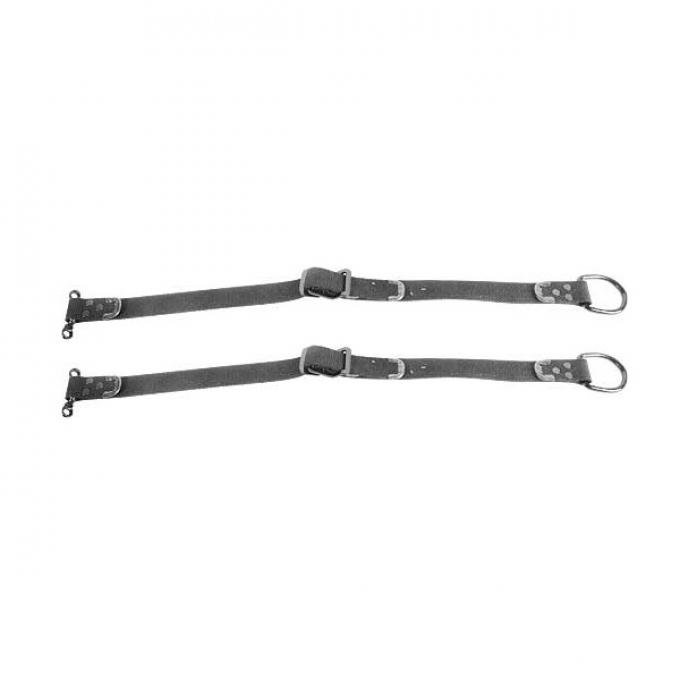 Model T Ford Rear Curtain Straps - Black Woven Cotton