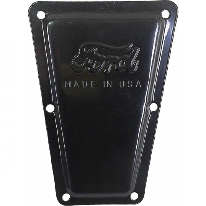Model T Transmission Cover - Ford Script With Made In USA Beneath, Gloss Black Powdercoated, 1919-1927