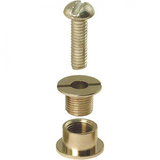 Model A Ford Tail Light Retainer Screw Set - 6 Pieces - ForDrum Type Light - Nickel Plated