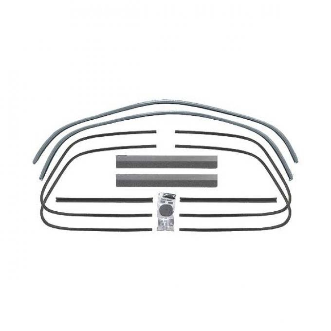Window Channel Kit - Rear Doors & Quarter Windows - Ford Fordor Sedan With Rubber Bumpers On Garnish Mouldings