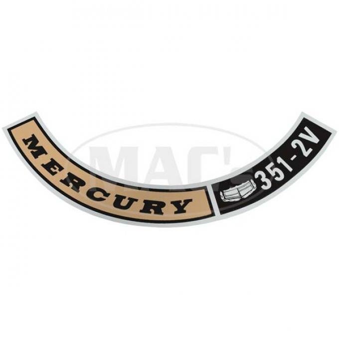 Air Cleaner Decal - Mercury 351 2V - Mercury