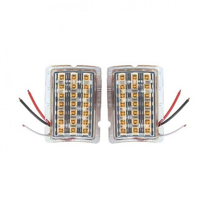 Parking Light Lens Led Inserts - Clear Lens - 21 Amber LEDS- 12 Volt - Ford Passenger
