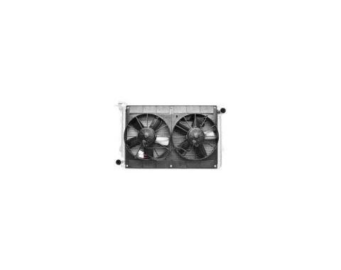 1967-1970 Crossflow Radiator Module, Dual 11 In. Spal Fan