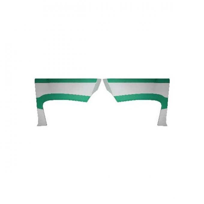 Upper Quarter Trim Panel Covers - White & Green Two Tone - Ford Crown Victoria - Body Style 64A or 64B