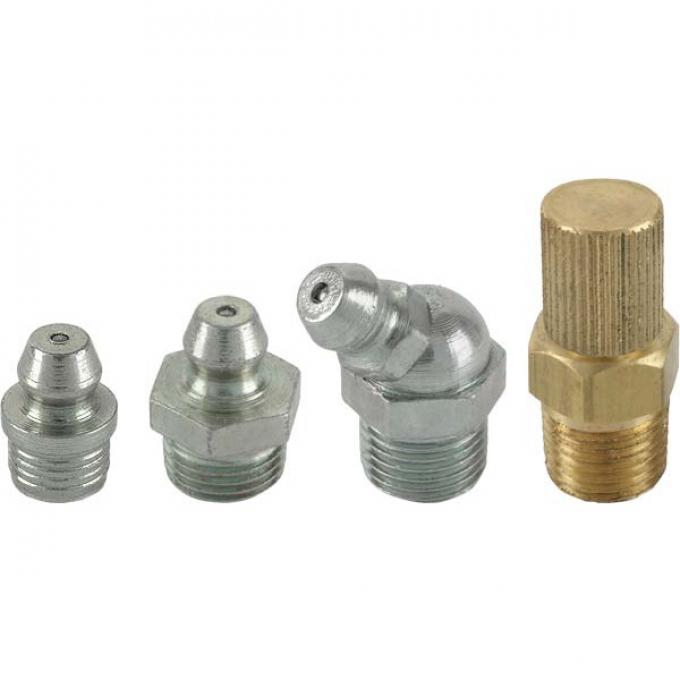 Model A Ford Lubricator Fitting Set - 40 Pieces - Original & Modern Style Grease Fittings