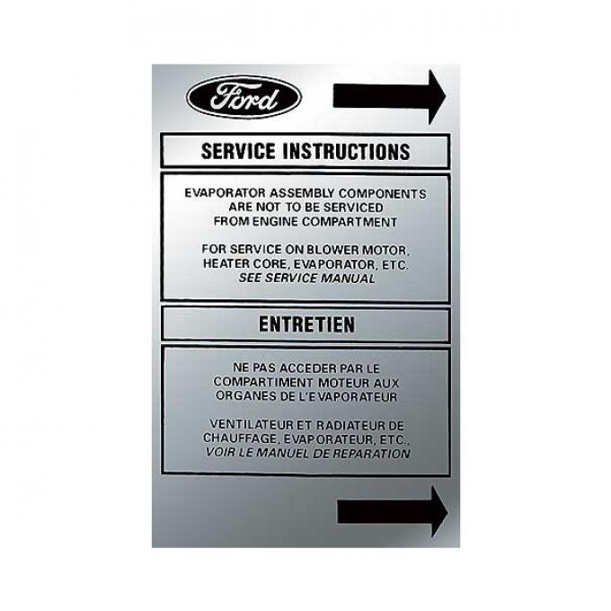 Ford Pickup Truck Heater Decal - Air Service Instrument